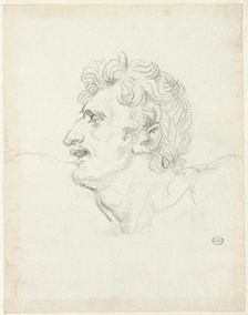 Head of a Man, Left Profile, c. 1810. Creator: Jacques-Louis David.