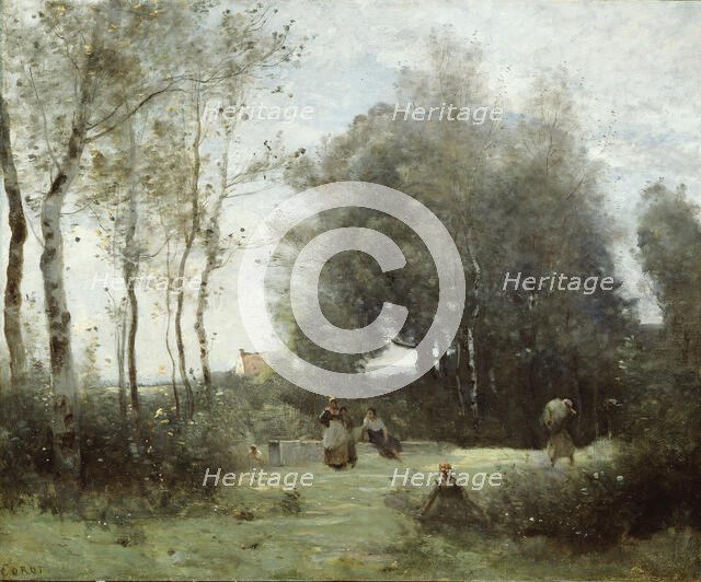 Arleux-Palluel, The Bridge of Trysts, 1871/72. Creator: Jean-Baptiste-Camille Corot.