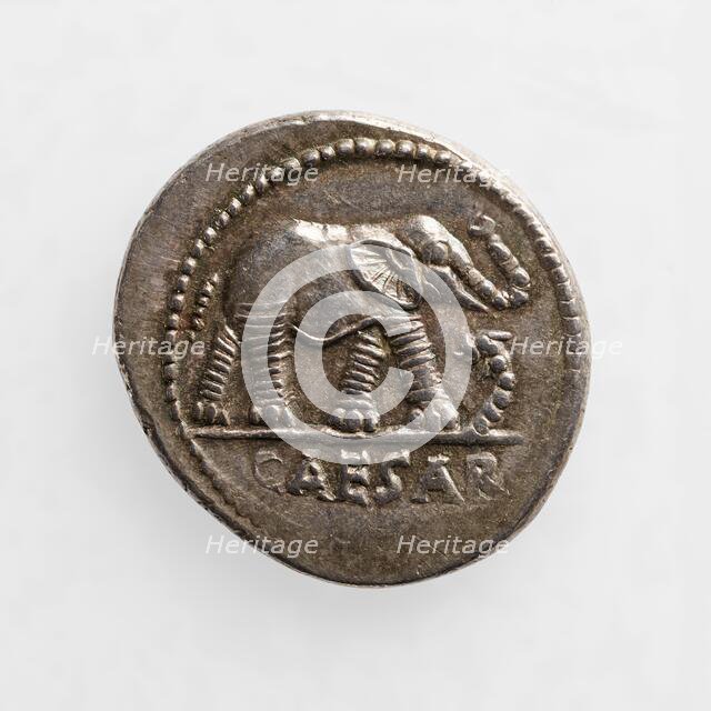 Denarius;Elephant Trampling a Ketos (Sea Dragon), 1st century B.C. Creator: Unknown.