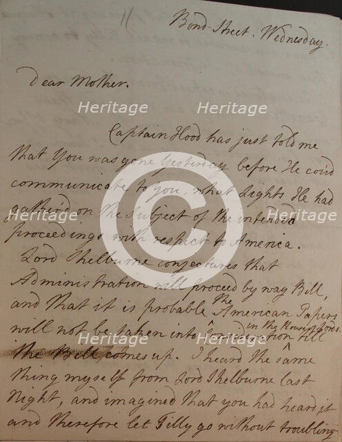 Letter from William Pitt, 1770s. Creator: William Pitt the Younger.