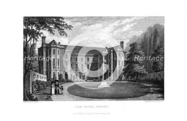Ham House, Richmond upon Thames, Surrey, 1830.Artist: Fenner, Sears & Co