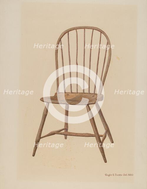 Windsor Comb-Back Chair, 1940. Creator: Roger Deats.