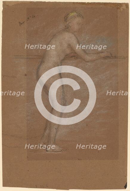 Nude Leaning on a Rail [recto], 1871/1874. Creator: James Abbott McNeill Whistler.
