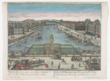View of the Pont Neuf over the Seine River in Paris, towards Pont Royal, 1742-1801. Creator: Anon.