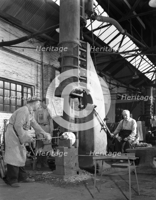 Forging at the foundry of AT Green & Sons Ltd, Rotherham, South Yorkshire, 1963. Artist: Michael Walters