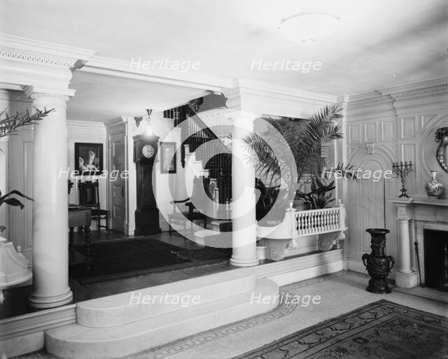 Reception hall, four-story townhouse, possibly New York, N.Y., between 1900 and 1905. Creator: William H. Jackson.