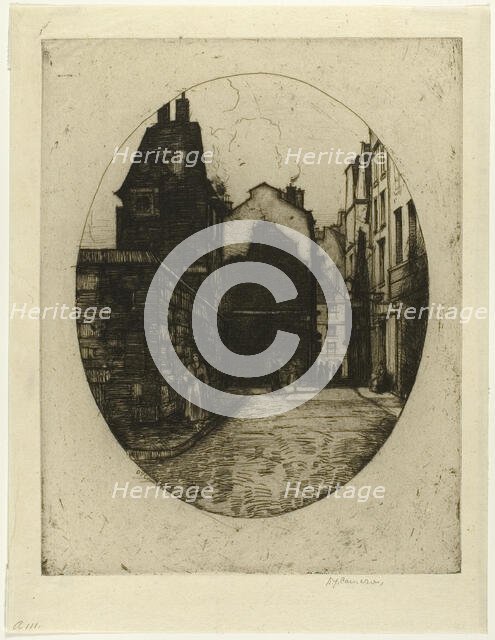 Rue Saint Julien le Pauvre, plate six from the Paris Set, 1904. Creator: David Young Cameron.