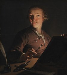 Self-portrait by Candlelight, 1762-1766. Creator: Jens Juel.