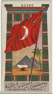 Egypt, from Flags of All Nations, Series 1 (N9) for Allen & Ginter Cigarettes Brands, 1887. Creator: Allen & Ginter.