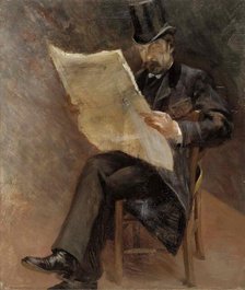 Newspaper reader (Björn Wasastjerna), 1889. Creator: Torsten Wasastjerna.