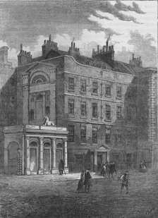 Messrs Christie and Manson's original auction rooms, Westminster, London, c1860 (1878). Artist: Unknown.