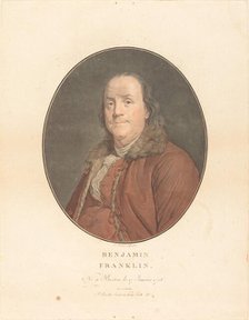 Benjamin Franklin, 1789. Creators: Jean Francois Janinet, Joseph Siffred Duplessis.