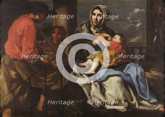 Nursing peasant, 17th century. Creator: Keilhau (Keil); Bernardo Eberhart; (Monsù Bernardo) (1624-1687).