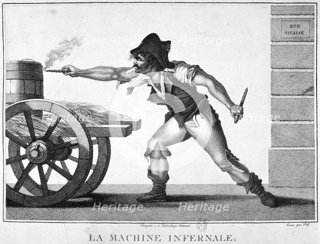 'The Explosive Device', 24 December, 1800, 19th century. Artist: Unknown