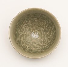 Conical Bowl with Interior of Fish Swimming amid Waves Encircling..., Jin dynasty, 12th century. Creator: Unknown.