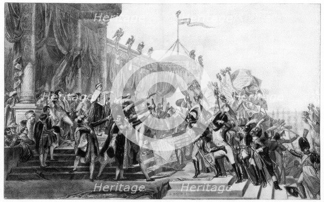 'The Distribution of the Eagle Standards, 5th December 1804', (1808-1810), 1900. Artist: Unknown