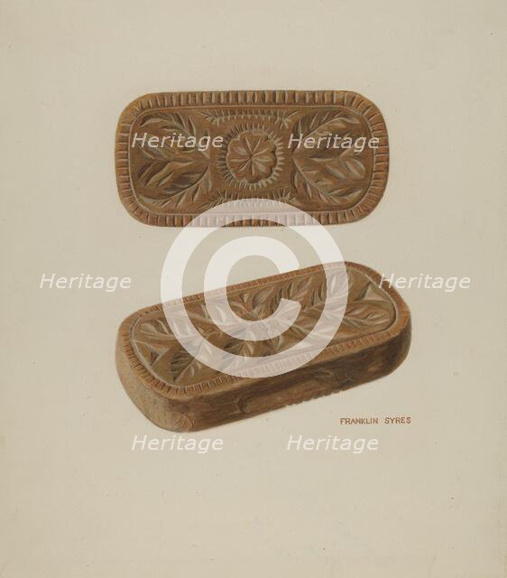Carved Pinewood Mold, c. 1939. Creator: Franklyn Syres.