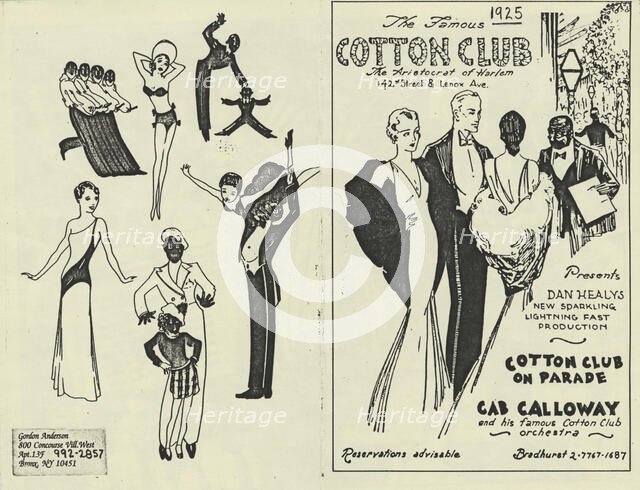 The Famous Cotton Club presents Dan Healy's Cotton Club on Parade with Cab Calloway..., 1925. Creator: Unknown.