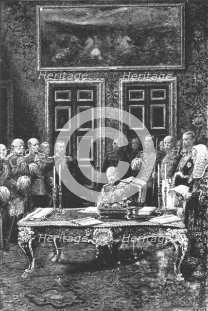 'Edward VII Performing his First Act of State...January 24', 1901.  Creator: Unknown.