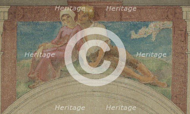 Sketch for the town hall of the 4th arrondissement, the month of May, 1884.  Creator: Paul Milliet.