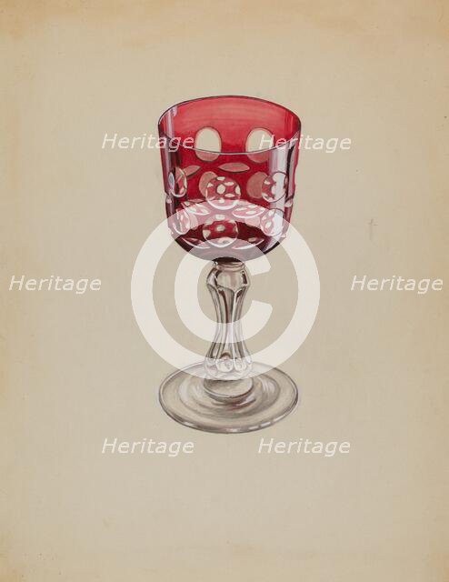 Ruby Case-Glass Goblet, c. 1936. Creator: Robert Stewart.