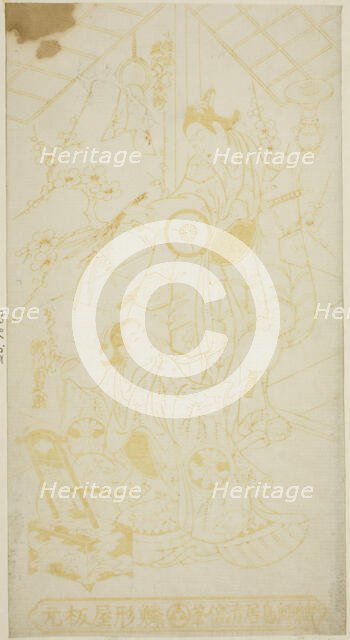 The Actors Tamazawa Saijiro I as the pageboy Umezaburo and Segawa Kikunojo I as Oroku in t..., 1744. Creator: Torii Kiyomasu.