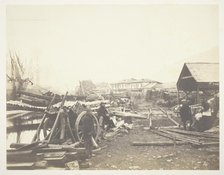 Landing Place, Railway Stores, Balaklava, 1855. Creator: Roger Fenton.