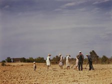 Chopping cotton on rented land near White Plains, Greene County, Ga., 1941. Creator: Jack Delano.