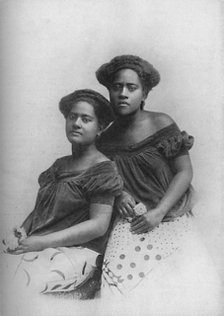 Two Fijian princesses with the hair dressed in European style, 1902. Artist: Unknown.