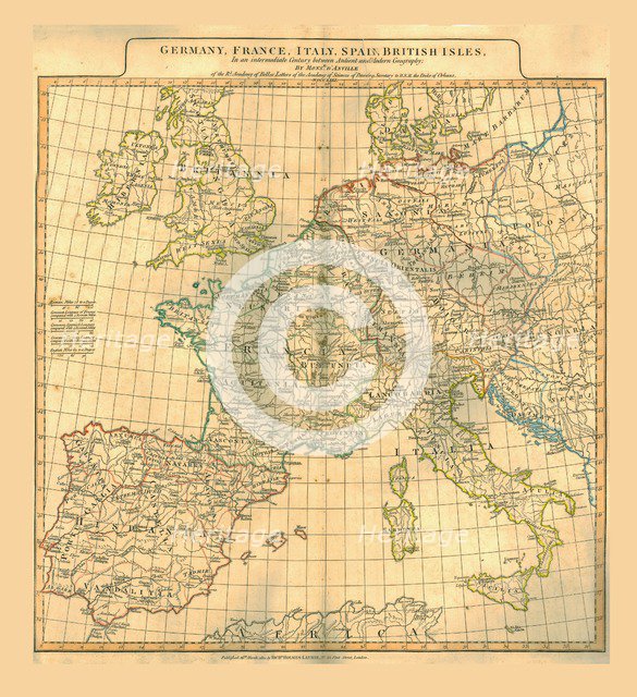 Map of Europe, 1821. Creator: Unknown.