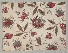 Fragment of Block Printed Cotton, c. 1785. Creator: Unknown.
