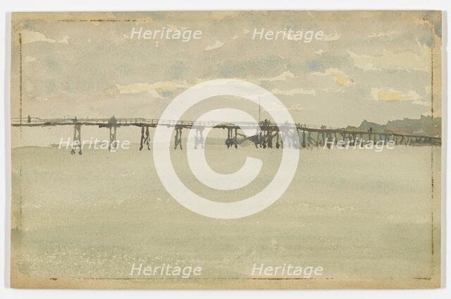 Grey and Silver - Pier, Southend, 1882-1883. Creator: James Abbott McNeill Whistler.