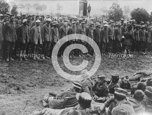 German prisoners lined up for examination,  8 Jun 1917. Creator: Bain News Service.