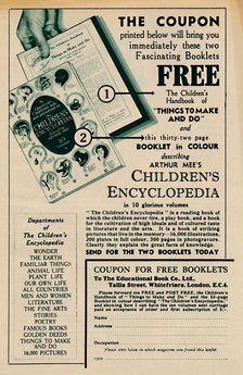 'Arthur Mee's Children's Encyclopedia', 1935. Artist: Unknown.
