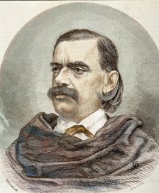 Manuel Fernández y González (1821-1888), Spanish writer and novelist, engraving in the magazine '…
