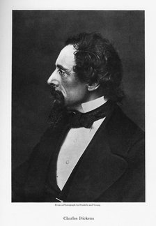 Charles Dickens, English novelist, c1860s.Artist: Fradelle & Young