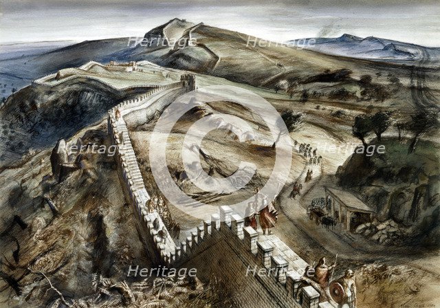 Walltown Crags, Hadrian's Wall, c2nd century, (c1960s). Artist: Alan Ernest Sorrell.