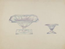 Glass Nut Dishes, c. 1937. Creator: Beulah Bradleigh.