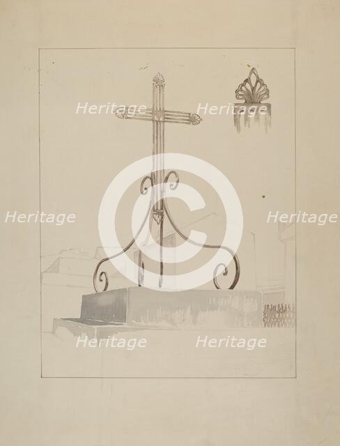 Wrought Iron Cross, c. 1936. Creator: Arelia Arbo.
