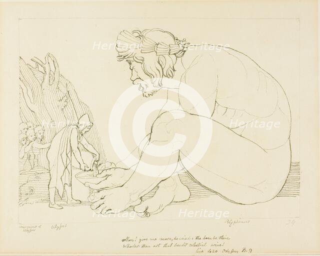 Polyphemus Begging Ulysses for More Wine, n.d. Creator: John Flaxman.