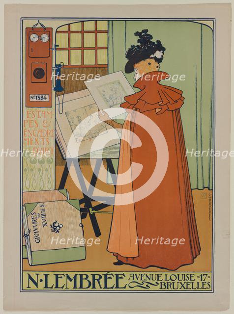 Poster for the Lembrée Gallery, 1897. Creator: Theo van Rysselberghe (Belgian, 1862-1926).