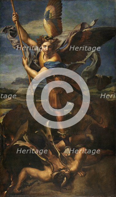 Saint Michael Vanquishing Satan 1518 Artist Raphael 1483 1520