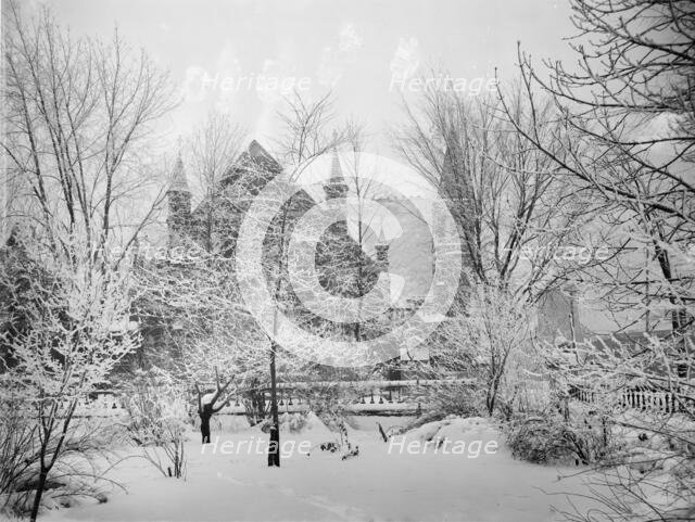 Church near Grand River Avenue in snow, Detroit, Mich., between 1900 and 1905. Creator: Unknown.