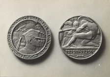 Commemorative medallion, 1916, (1920-1930).  Creator: Unknown.