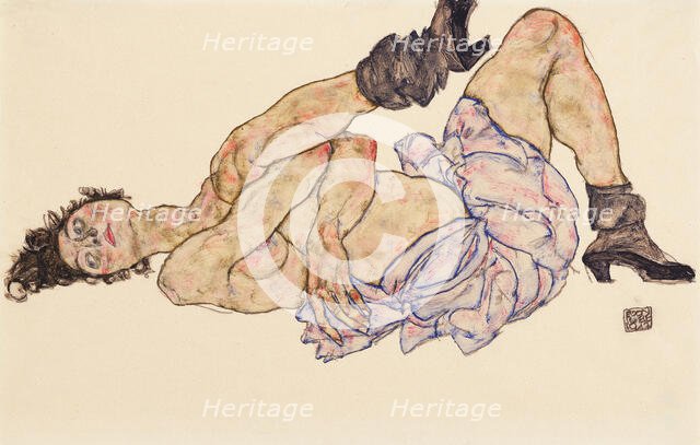 Reclining female nude, 1917. Creator: Schiele, Egon (1890-1918).