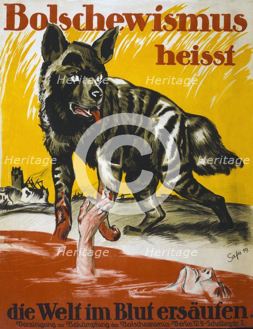 Poster issued by the Association to Fight against Bolshevism, 1919. 