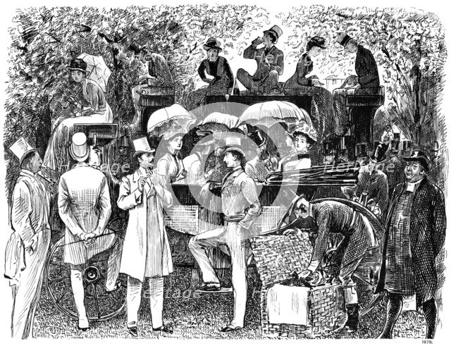 'A Reminiscence of Lord's Cricket Ground (Eton vs Harrow)', 1878 (1891). Artist: George du Maurier