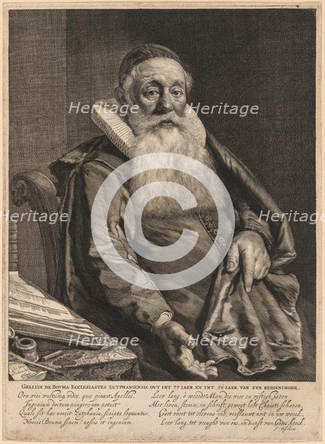 Gellius de Bouma, Minister of the Gospel at Zutphen. Creator: Cornelis de Visscher (Dutch, 1628/29-1658).