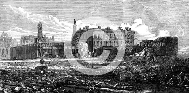 The Ruins of Chicago: the Custom-House, 1871. Creator: Unknown.