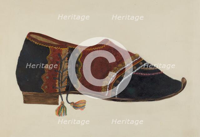 Man's Dancing Shoe, c. 1936. Creator: Ann Gene Buckley.